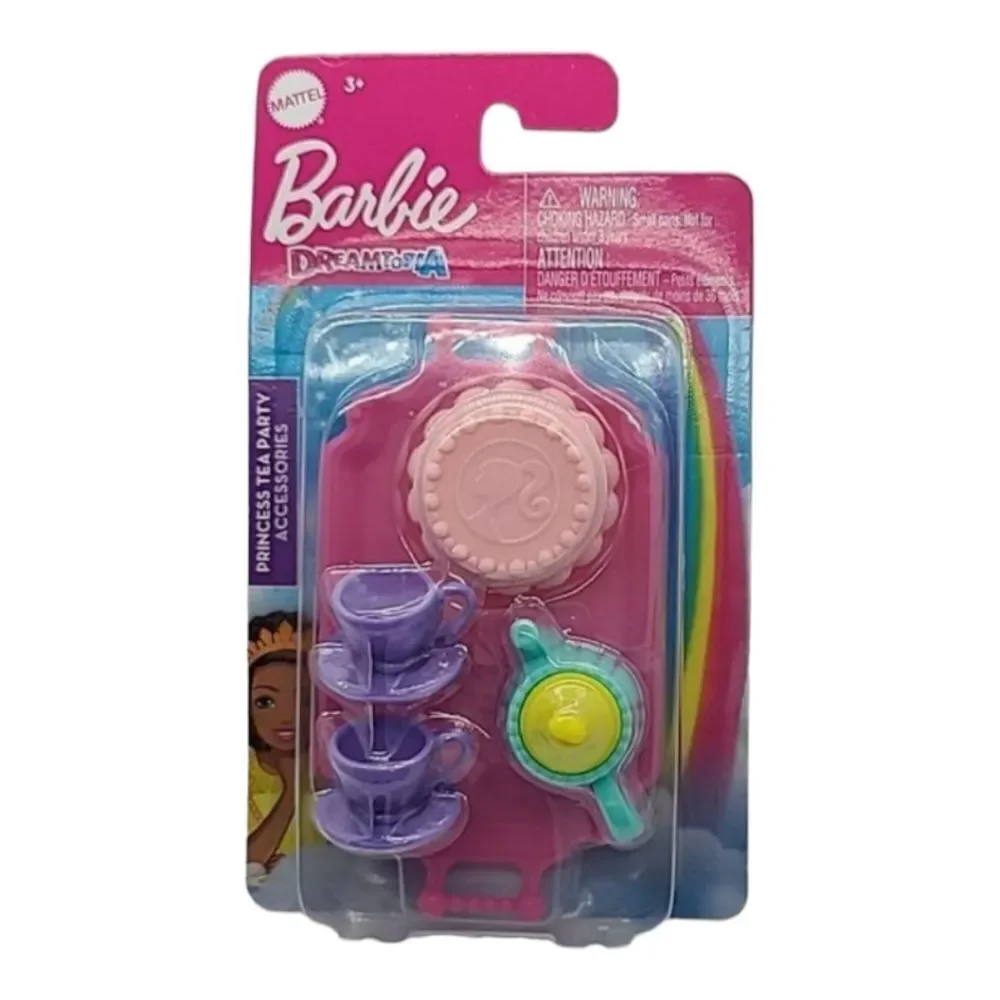 Barbie Doll Dreamtopia Princess Tea Party Accessories Cups Cake Mattel Toy Set